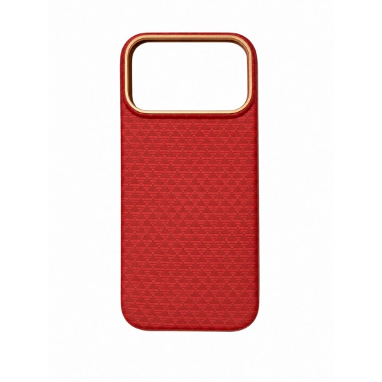 Премиум Карбонов Кейс за iPhone 17 - Червен - Image 2