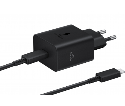Оригинално бързо зарядно Samsung 45W с кабел Type-C черен цвят