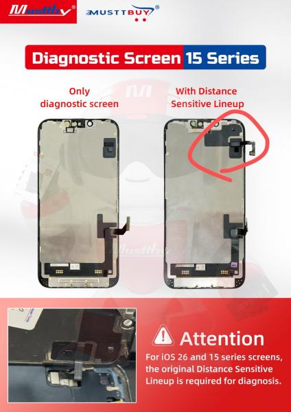 MUSTTBUY OLED Съвместим LCD Дисплей за iPhone 15 Pro Max 6.7 + Тъч скрийн / Черен / Без Грешка - Image 2