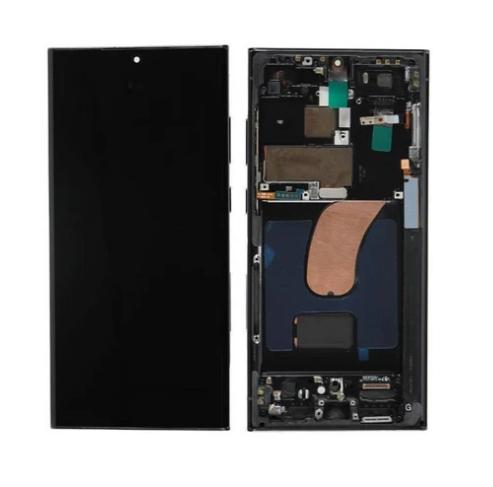 LCD Дисплей за Samsung SM-S928F S24 Ultra 5G 2024 / GH82-33396B/33386B / Тъч скрийн + рамка / Titanium BLACK ) Assembled / Service Pack