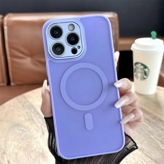 Луксозен кейс+Magsafe TP-27 +камера за iPhone 17 Pro - Светло Лилав