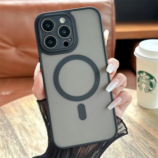 Луксозен кейс+MagsafeTP-27 +камера за Samsung S26 Plus - Черен
