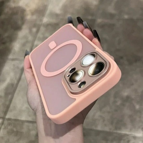 Луксозен кейс Magsafe TP-27 +камера за Samsung S26 - Розов
