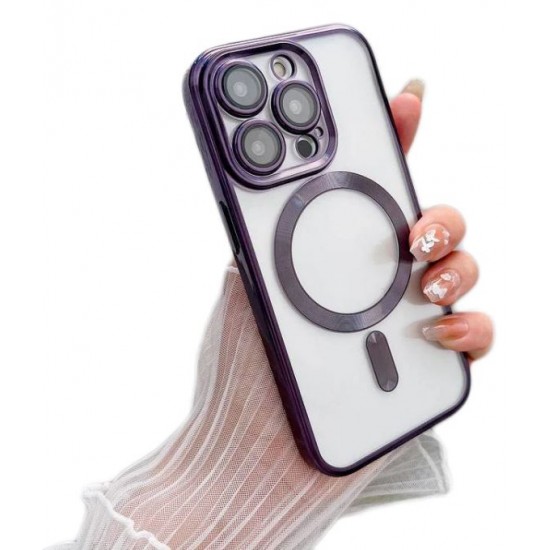 Кейс MG38 Luxury Case with Magsafe iPhone 16 Plus - Лилав