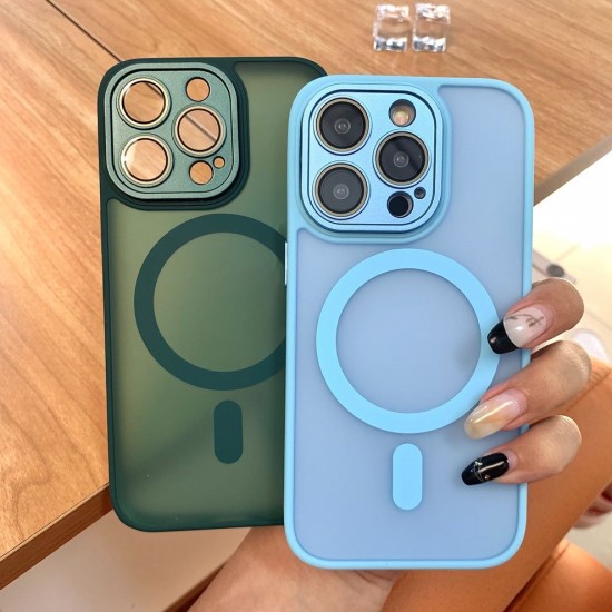 Луксозен кейс+Magsafe TP-27 +камера за iPhone 17 - Тъмно Зелен