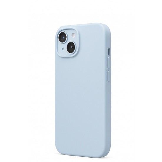 Silicone case TP-59+камера за iPhone 15 Plus - Бебешко Синьо