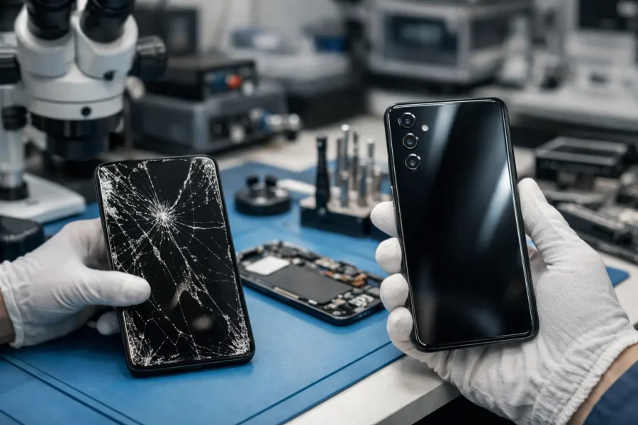 Смяна на стъкло Samsung A серия при счупване